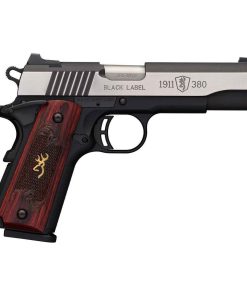 Browning 1911-380 Black Label Medallion Pro 380 Auto (ACP) 4.25in Blackened w/ Silver Polished Flats Pistol – 8+1 Rounds
