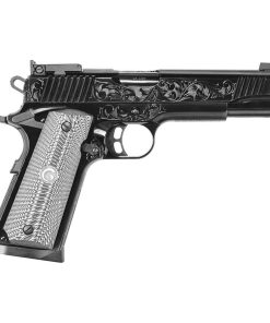 Girsan MC1911 Lux 45 Auto (ACP) 5in Engraved Black Chrome Pistol – 8+1 Rounds